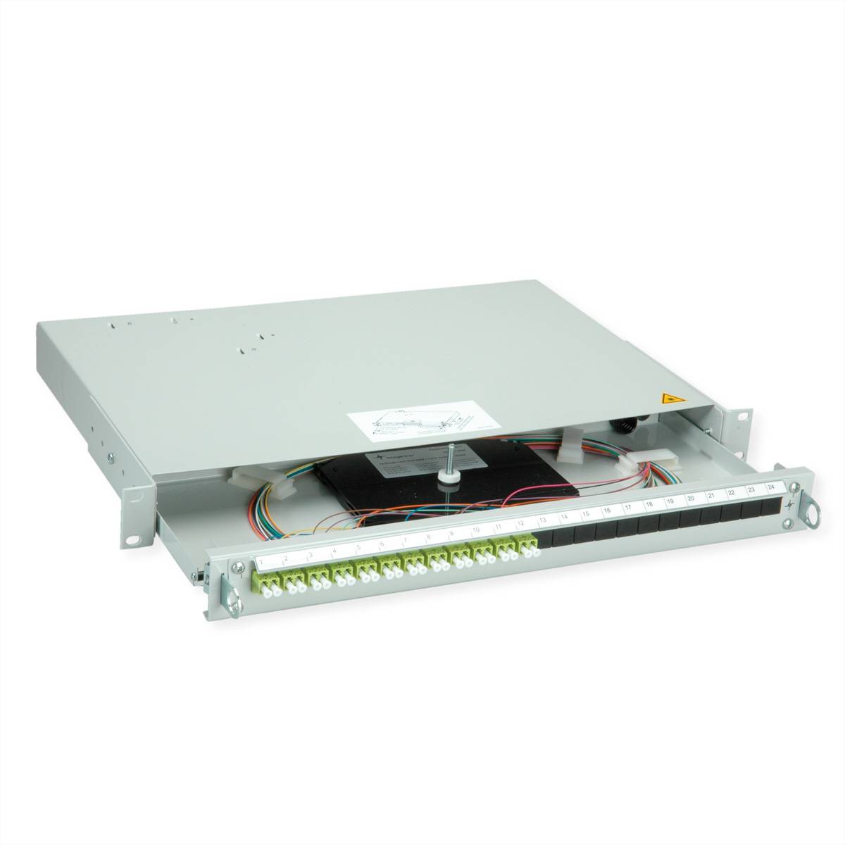 Teleg&auml;rtner PROFI V LWL-Panel mit Kupplu Glasvezel 1 HE Grijs