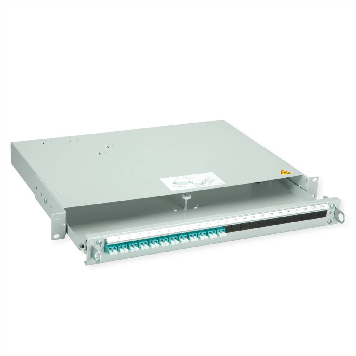 Teleg&auml;rtner PROFI V LWL-Panel mit Kupplu Glasvezel 1 HE Grijs