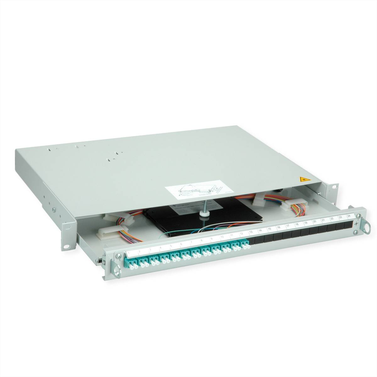 Teleg&auml;rtner PROFI V LWL-Panel mit Kupplu Glasvezel 1 HE Grijs
