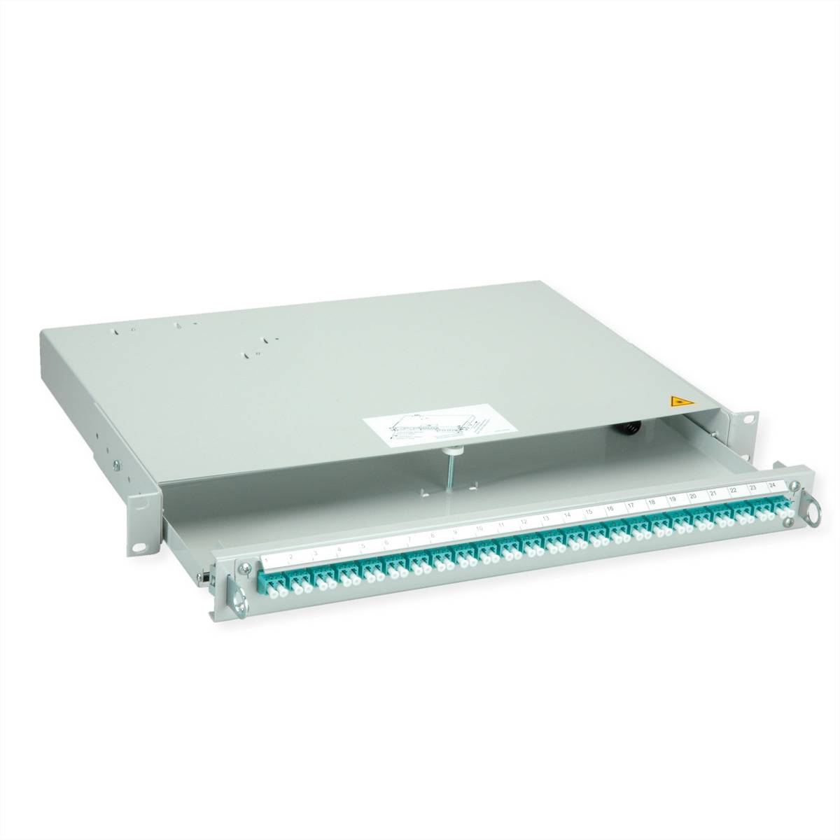 Teleg&auml;rtner PROFI V LWL-Panel mit Kupplu Glasvezel 1 HE Grijs