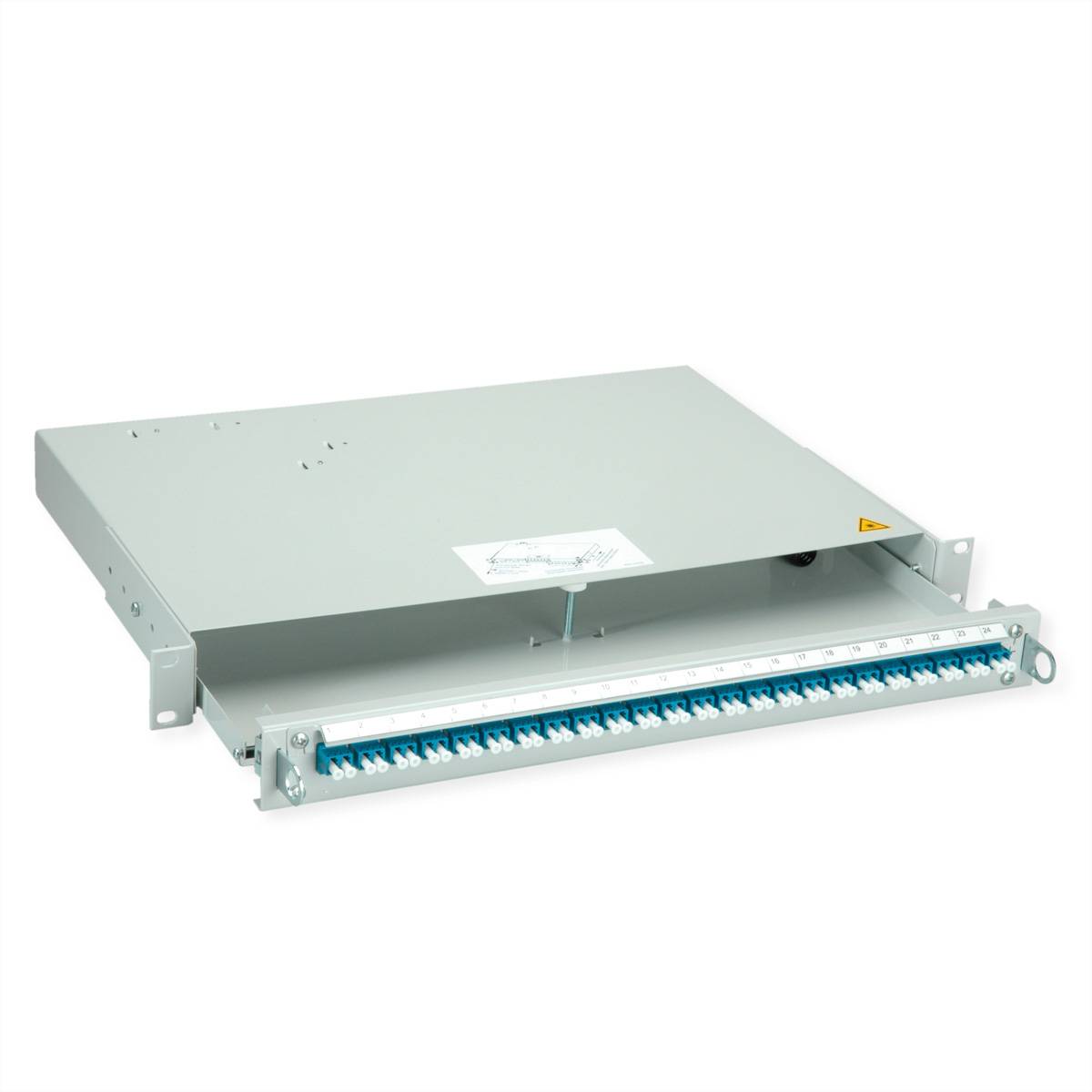 Teleg&auml;rtner PROFI V LWL-Panel mit Kupplu Glasvezel 1 HE Grijs
