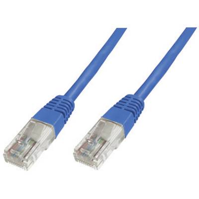Dva modré ethernetové káble s priehľadnými RJ-45 konektormi na koncoch, ktoré sa používajú na sieťové pripojenia.