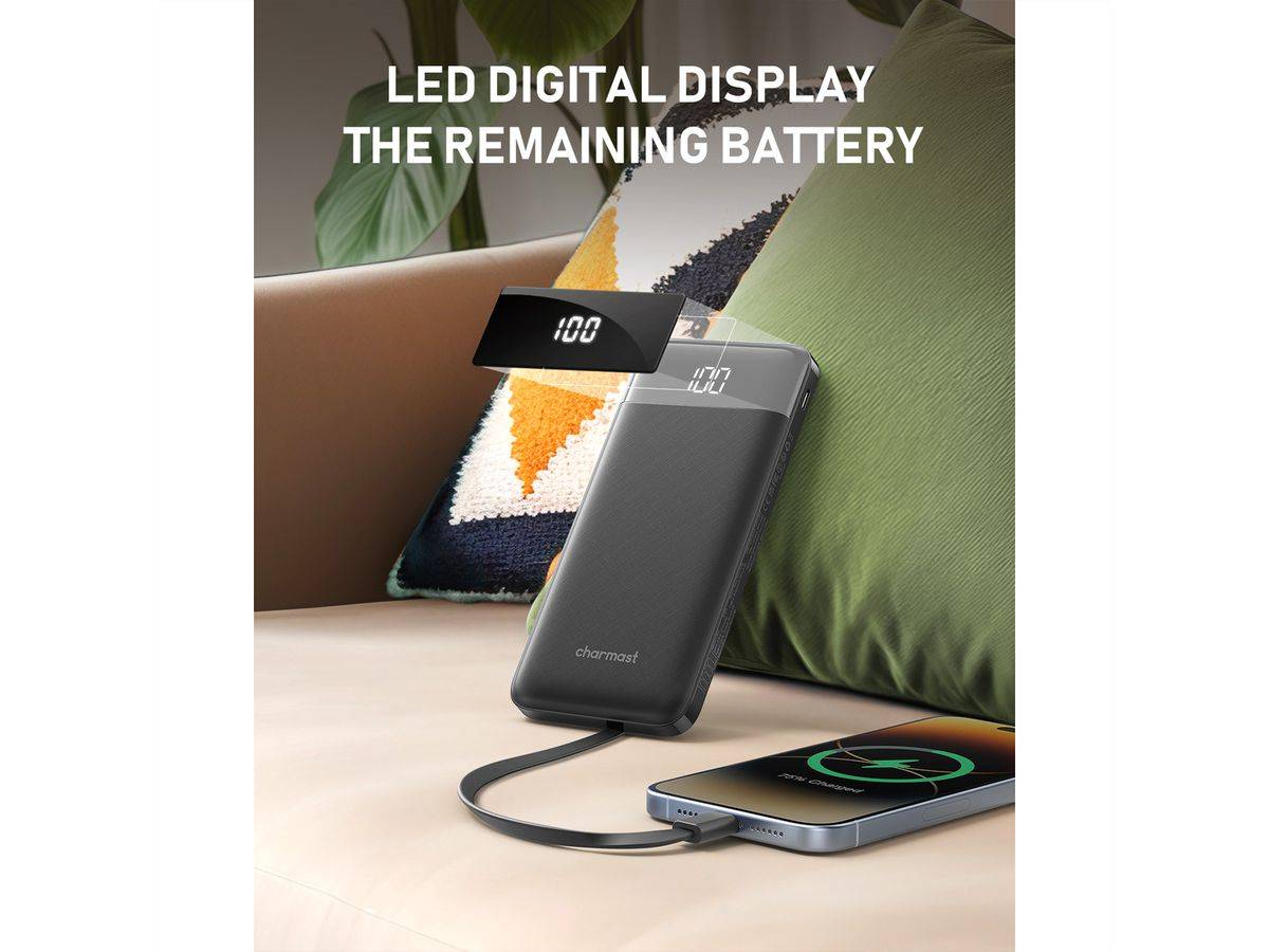 Charmast CHARMAST Powerbank W1148 10000mah black powerbanka čierna-5