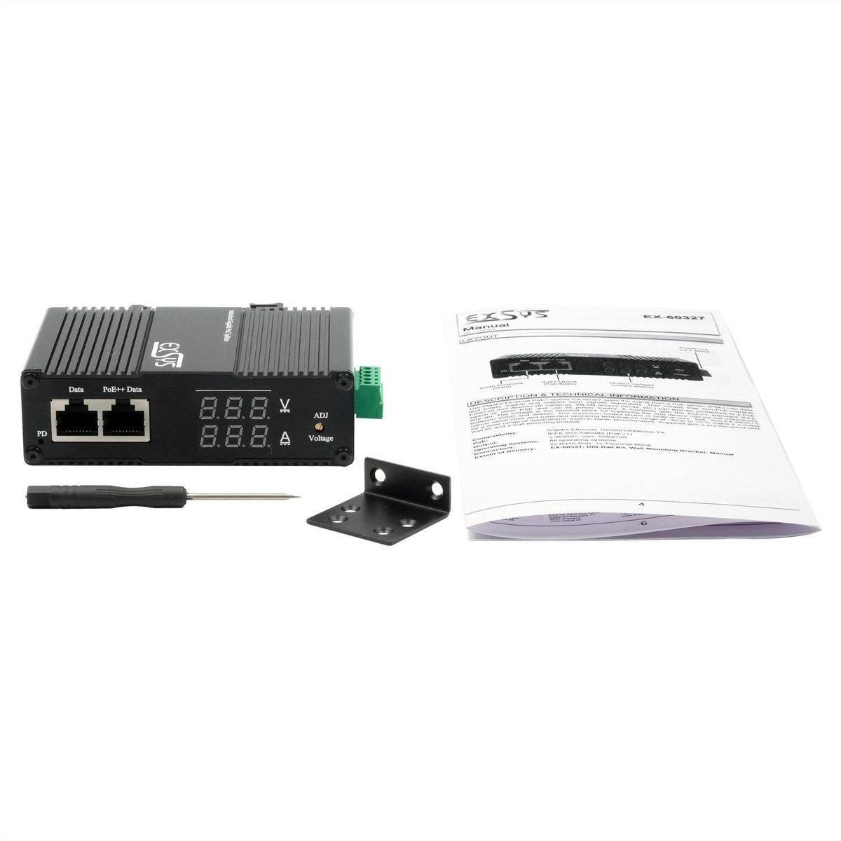Exsys EXSYS EX-60327 Industrieller PoE++ Split PoE splitter-2