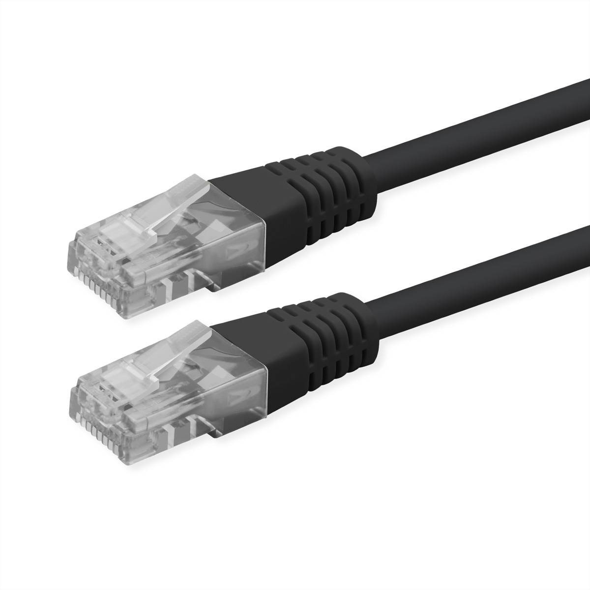 Roline 21.51.1545 RJ45 sieťové káble, prepojovacie káble CAT 6 U/UTP 2 m čierna netienený 1 ks-0