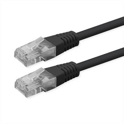 Roline 21.51.1545 RJ45 sieťové káble, prepojovacie káble CAT 6 U/UTP 2 m čierna netienený 1 ks-0