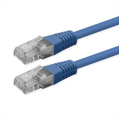 Roline 21.51.1554 RJ45 sieťové káble, prepojovacie káble CAT 6 U/UTP 3.00 m modrá netienený 1 ks-0
