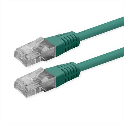 Roline 21.51.1543 RJ45 sieťové káble, prepojovacie káble CAT 6 U/UTP 2.00 m zelená netienený 1 ks-0