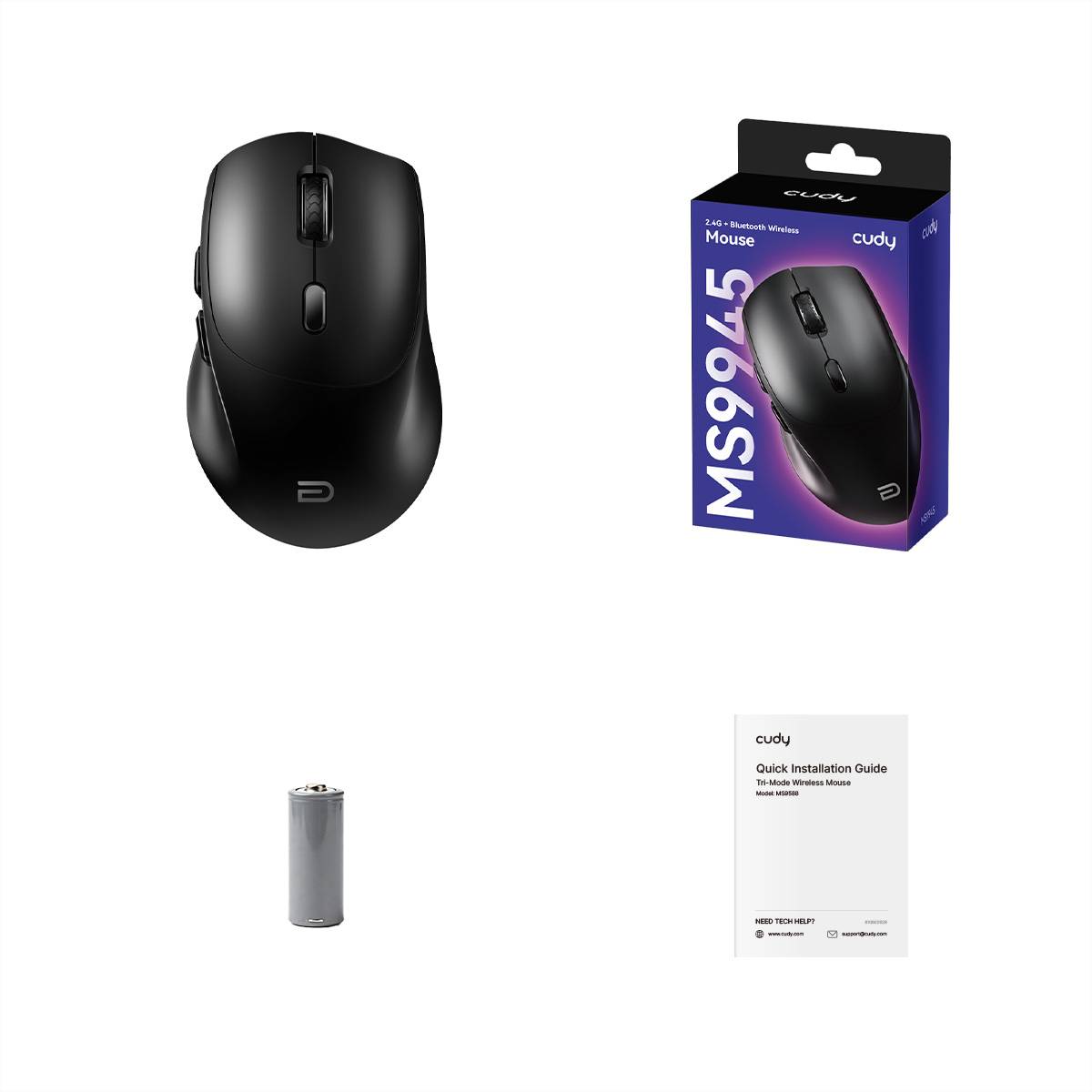 cudy CUDY MS9945_Black 2.4G/Bluetooth Maus myš, prenos čierna-1