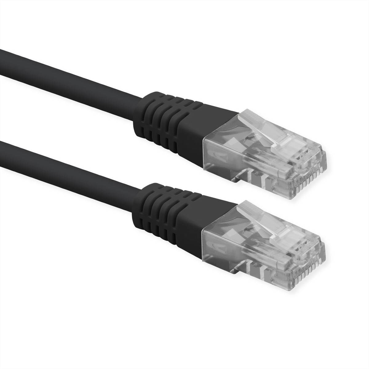 Roline 21.51.1545 RJ45 sieťové káble, prepojovacie káble CAT 6 U/UTP 2 m čierna netienený 1 ks-2
