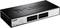 Čierny D-Link 16-portový ethernetový switch s dvoma radmi konektorov na prednej strane. Číslo modelu: DES-1016D.