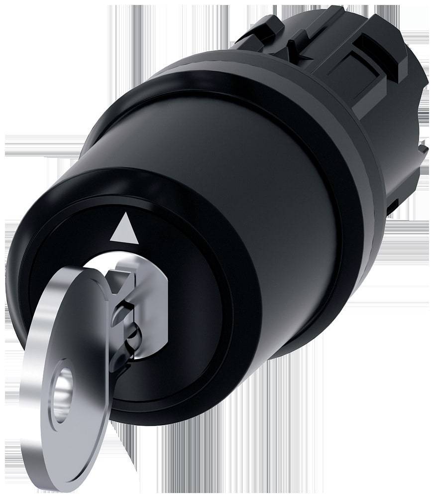 Siemens 3SU1000-5JL01-0AA0 kľúčový spínač plastový predný prstenec kľúč čierna, strieborná 2 x 45 ° 1 ks