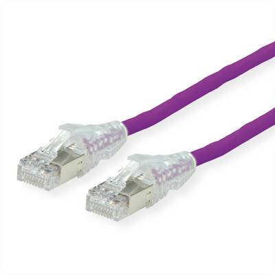 Secomp 21.05.0576 RJ45 sieťové káble, prepojovacie káble CAT 6A S/FTP 7.50 m fialová dvojžilový tienený, bez halogénov, -0