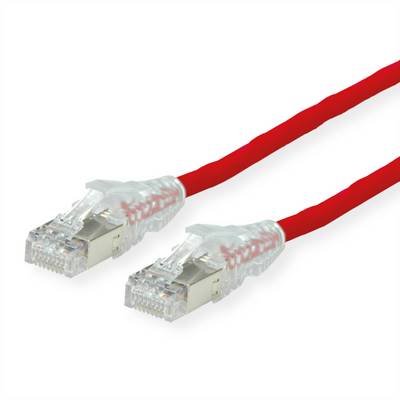 Secomp 21.05.0511 RJ45 sieťové káble, prepojovacie káble CAT 6A S/FTP 1.00 m červená (jasná) dvojžilový tienený, bez hal-0