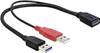 Delock USB kábel USB 3.2 Gen1 USB-A zástrčka, USB-A zásuvka 0.30 m čierna pozlátené kontakty, UL certifikácia 83176
