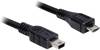 Delock USB kábel USB 2.0 USB Micro-B zástrčka, USB Mini-B zástrčka 1.00 m čierna pozlátené kontakty, UL certifikácia 83177