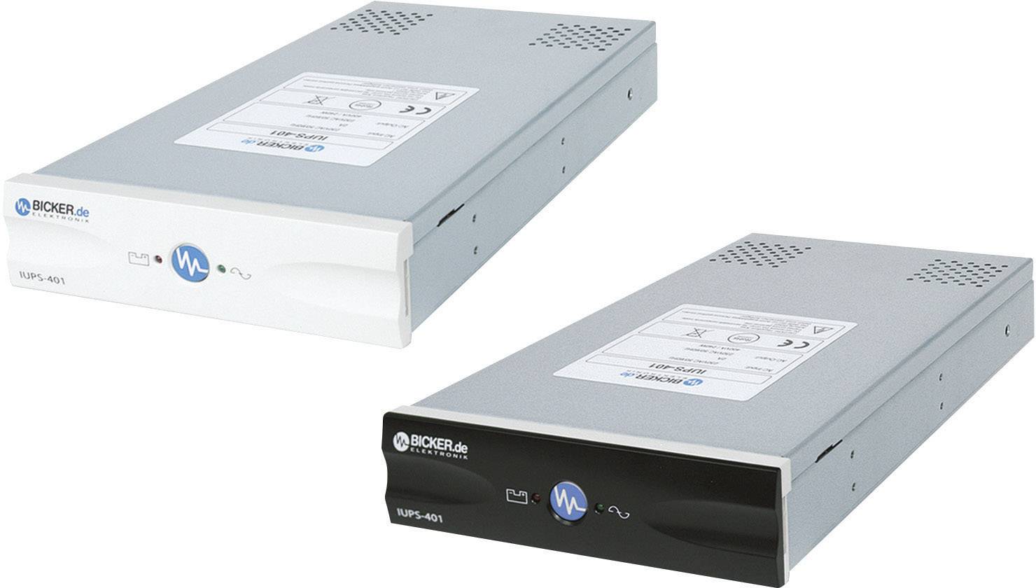 Dve elektronické zariadenia v krytoch, jeden v bielej a jeden v čiernej farbe, s vetracími štrbinami a indikátormi prevádzky na prednej strane.