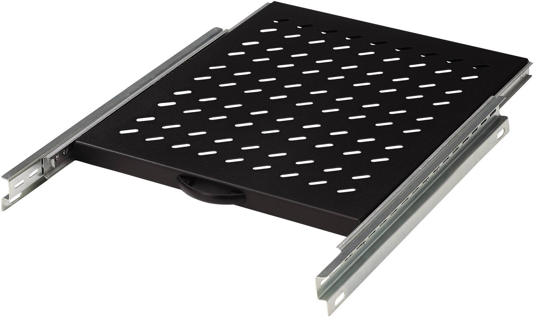 Digitus DN-19 TRAY-2-800SW 19 pollici Ripiano porta apparecchi per armadio rack 1 U Espandibile Adatto per profondità armadio: 800 mm Nero