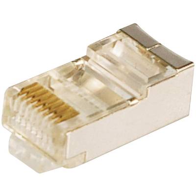 LogiLink Modulárny konektor RJ45 CAT 5e MP0003 zástrčka, rovná Počet pólov: 8P8C strieborná 100 ks