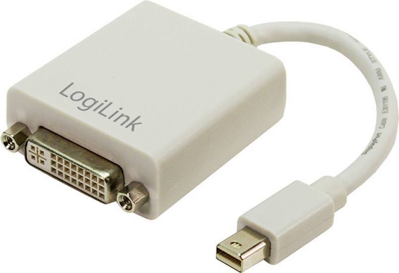 LogiLink CV0037 DisplayPort / DVI Adattatore [1x Spina Mini DisplayPort - 1x Presa DVI 24+5 poli] Bianco 0.09 m