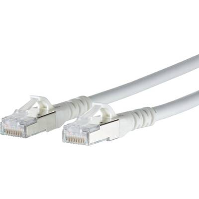 Dva biele ethernetové káble s RJ-45 konektormi pre sieťové pripojenia.