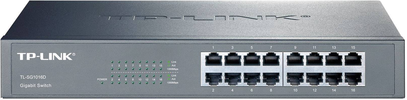 TP-LINK TL-SG1016D Strømforsyning-switch 16 porte 1 GBit/s