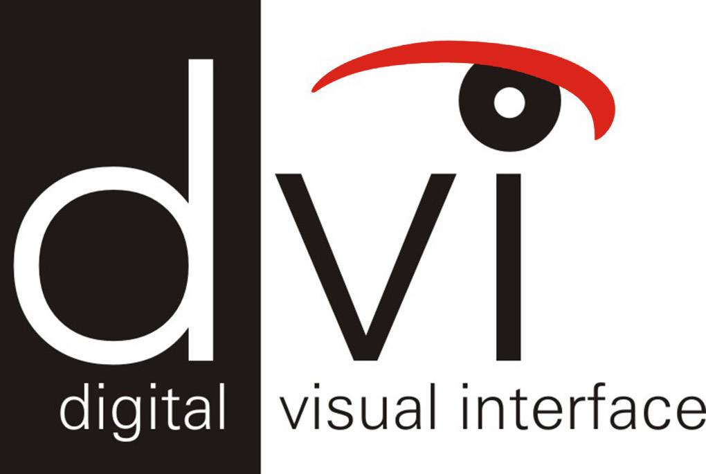 Logo "Digitálneho Vizuálneho Rozhrania" so štylizovaným okom nad písmená, kombinované s čiernym a bielym pozadím.