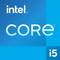 Logo Intel Core i5 na modrom pozadí.