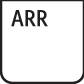 Obdĺžnikový symbol so zaoblenými rohmi. Hore je napísané veľkými písmenami 'ARR'.