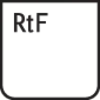 Jednoduchý symbol alebo kartový symbol s nápisom "RtF".