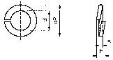Technický výkres plochého kovového prstenca z bočného pohľadu. Rozmery: vnútorný a vonkajší priemer, hrúbka. Žiadne ďalšie detaily.
