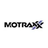 Obrázok zobrazuje logo s textom 'MOTRAXX' v čiernych písmenách, doplnený modrými diagonálnymi pruhmi napravo v dizajne.
