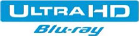 Obrázok zobrazuje logo pre 'Ultra HD Blu-ray' v modrom písme na bielom pozadí.