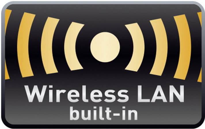 Symbol s rádiovými vlnami a textom 'Integrovaný bezdrôtový LAN', ktorý označuje, že zariadenie má vstavaný Wi-Fi.