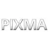 Obrázok zobrazuje logo 'PIXMA' v striebornom písme, ktoré reprezentuje značku tlačiarní.
