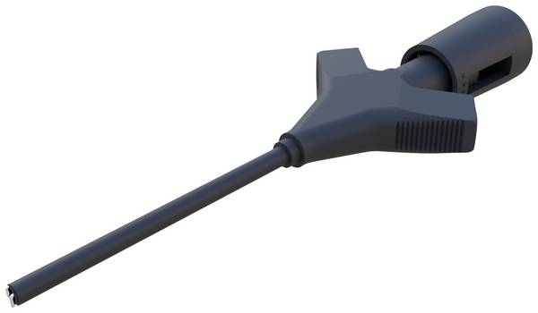 SKS Hirschmann Micro-KLEPS 0.64 mm krokodil sponka Črna 973972100