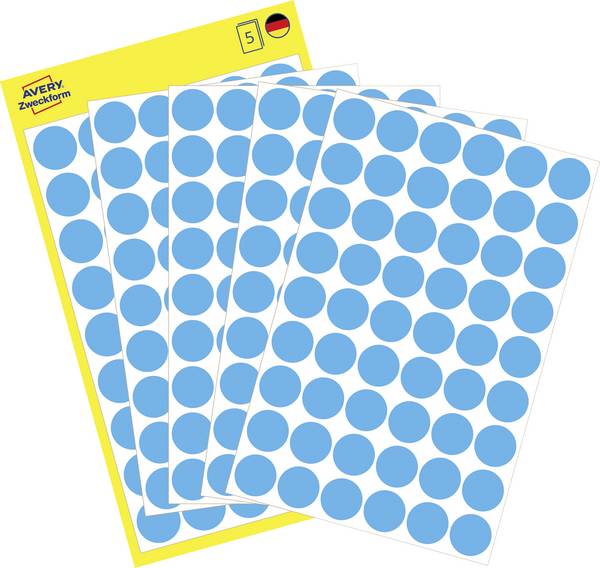 Avery-Zweckform 3142 označevalne točke Ø 12 mm modra 270 kos permanentno papir