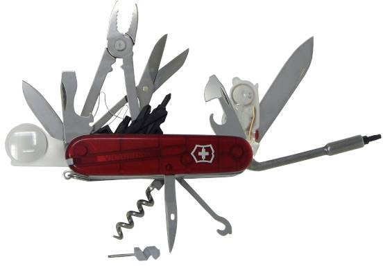 Victorinox CyberTool Lite 1.7925.T-Švicarski žepni nož, število funkcij: 36, rdeč (prozoren)