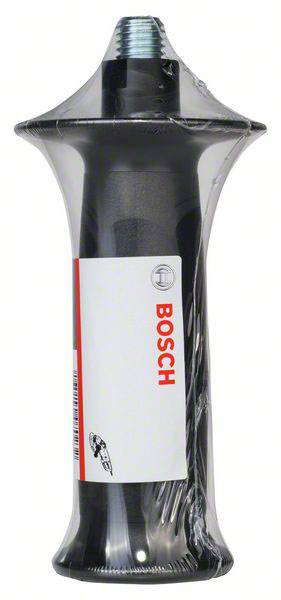 Avtomobilski nadomestni del, blažilec, podjetja Bosch, vertikalno prikazan v prosojnem zaščitnem materialu z rdečim Boschevim logotipom na nalepki.