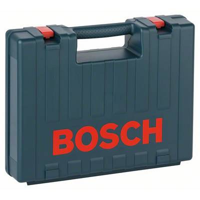Zelen kovček z rdečim logotipom 'BOSCH'. Ima plastičen ročaj in rdeče zapahe na zgornjem delu.