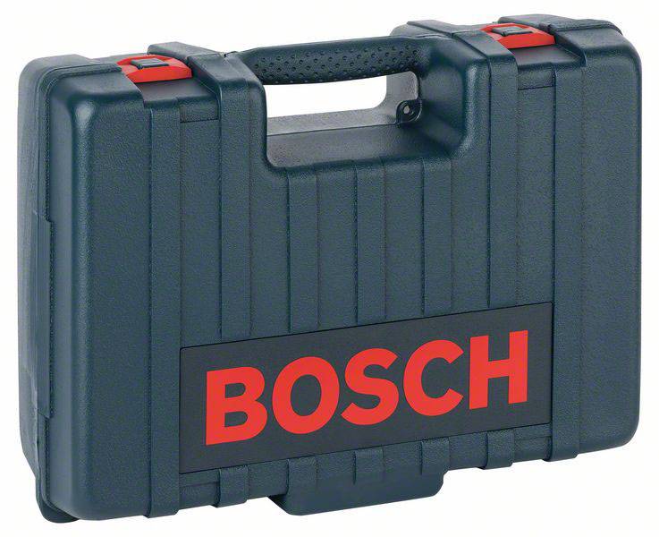 Črn kovček za orodje z rdečim napisom 'BOSCH' na sprednji strani.