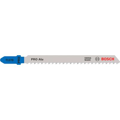 Žagin list Bosch, označen z 'PRO Alu', 'Swiss Made' in modelno številko 'T 121 DF', primeren za rezanje kovin.