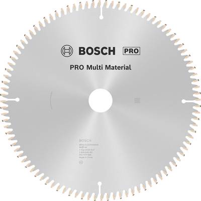 Krožna žaga Bosch, primerna za 'Pro Multi Material', z finimi zobmi in oznakami.
