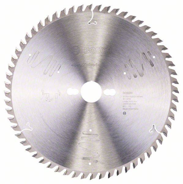 List krožne žage Expert for Wood, 250 x 30 x 3,2 mm, 60 Bosch 2608642506 premer: 250 x 30 mm debelina: 3.2 mm