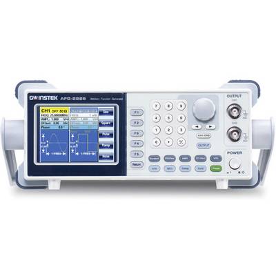 Generator funkcij z digitalnim zaslonom, ki prikazuje frekvenco in oblike valov. Glavne kontrolne tipke so na sprednji plošči.
