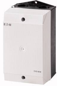 Eatonov električni preklopni aparat, model CI-K2 100-M, v pravokotni obliki z belim ohišjem in črnim zgornjim delom.