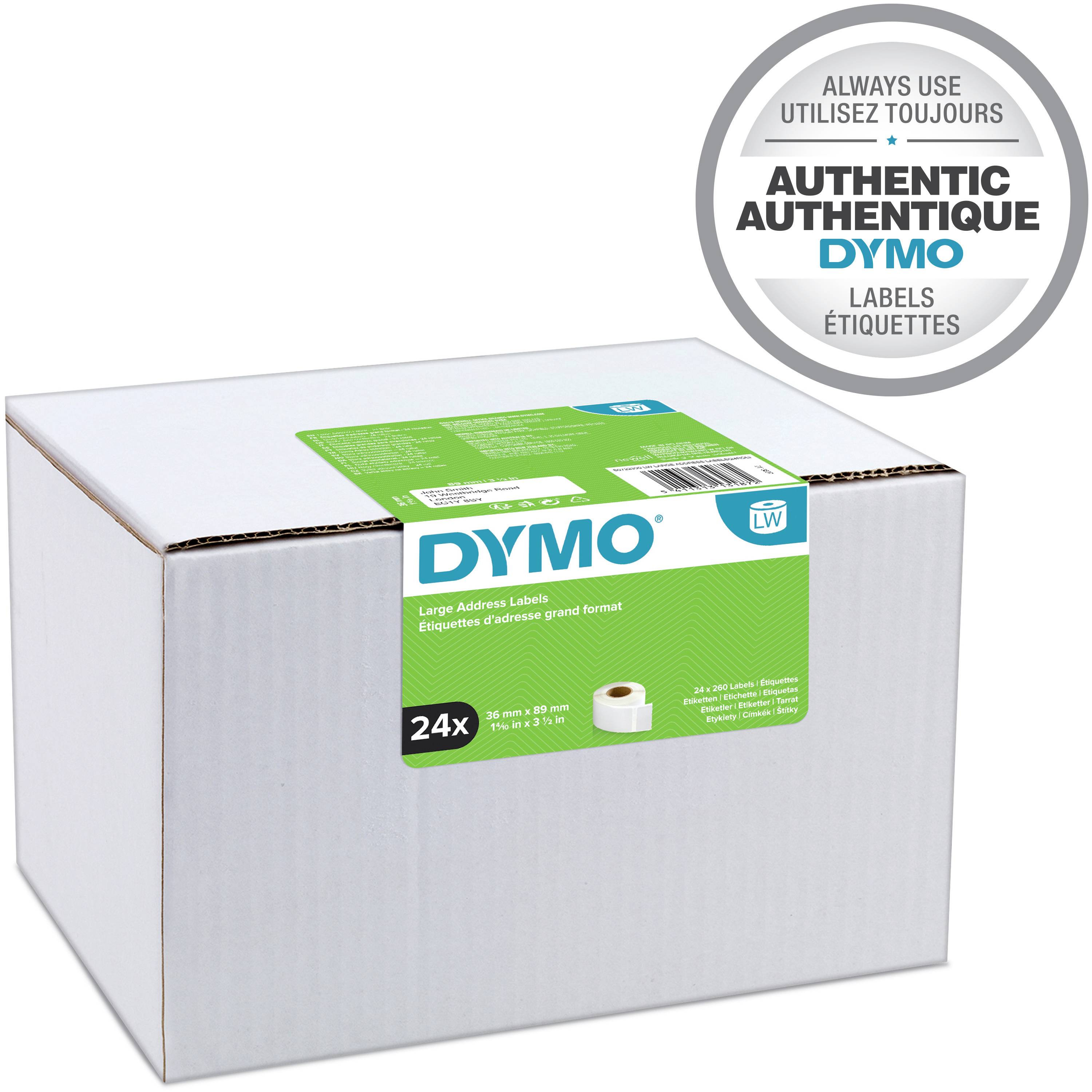 DYMO nalepke, izdelane v Evropi. Primerne za DYMO tiskalnik nalepk, prikazane štiri role.