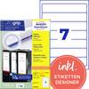 Avery-Zweckform nalepke za fascikle L4760-25 38 x 192 mm papir bela permanentno 210 kos