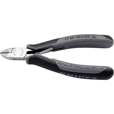 Stranski sekač s črnim ročajem, z napisom 'Knipex Germany'. Primeren za rezanje trdih žic do 0,6 mm. Izdelano v Nemčiji.