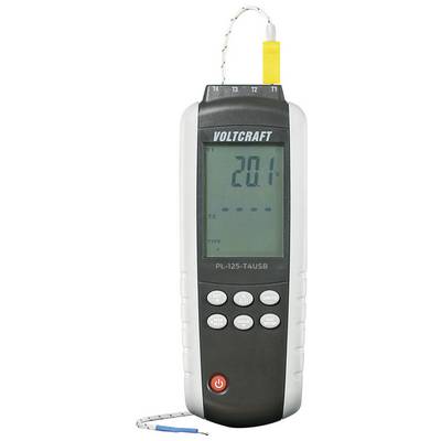 Digitalni termometer kaže temperaturo 20,1 stopinj Celzija. Ima več funkcijskih tipk in priključen kabel.